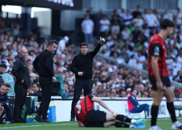 9th May 2026; Craven Cottage, Fulham, London, England; Premier League Football, Fulham versus Bournemouth; AFC Bournemouth manager Andoni Iraola on the touchline JPxFletcher