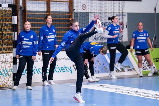 HSG Blomberg Lippe GER vs Thueringer HC GER Handball, 1 Handball Bundesliga Women, Semifinal, Match 3, 9 5 2026, Season 2025 2026, Blomberg Ona Vegue HSG Blomberg Lippe, 14 at Aufwaermen Blomberg Sporthalle an der Ulmenallee Germany