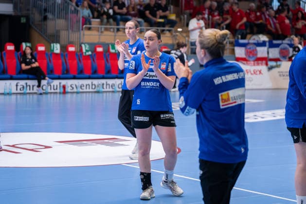 HSG Blomberg Lippe GER vs Thueringer HC GER Handball, 1 Handball Bundesliga Women, Semifinal, Match 3, 9 5 2026, Season 2025 2026, Blomberg Carolin Jaron HSG Blomberg Lippe, 15 at Aufwaermen Blomberg Sporthalle an der Ulmenallee Germany