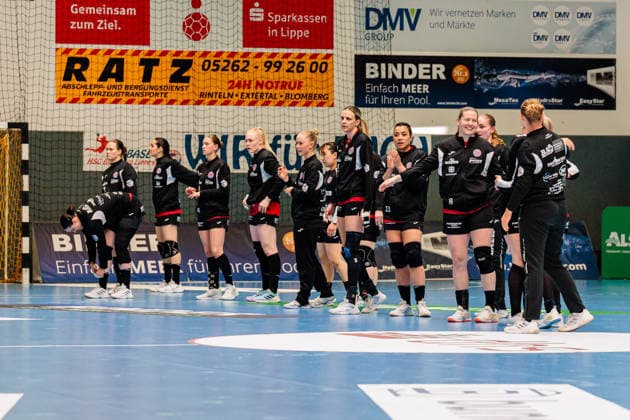 Team Thueringer HC entering the field GER, HSG Blomberg Lippe vs Thueringer HC, Handball, 1 Bundesliga Women, Play Offs, Semi-final, Match 3, 09 05 2026 GER, HSG Blomberg Lippe vs Thueringer HC, Handball, 1 Bundesliga Women, Play Offs, Semi-final, Match 3, 09 05 2026 Blomberg Copyright: xEibner-Pressefoto JanxRollingerx EP_JSK