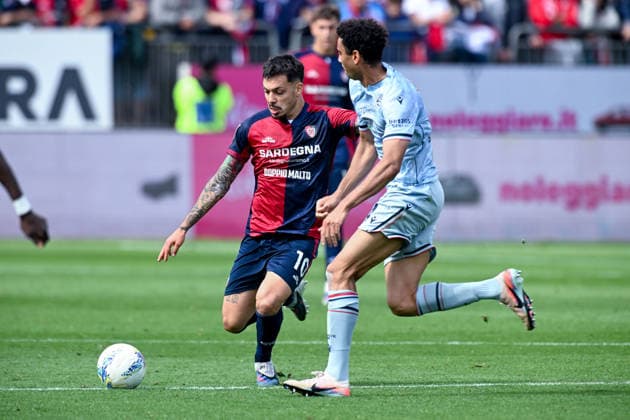 Cagliari s Gianuca Gaetano in action during the Serie A soccer match between Cagliari Calcio and Udinese at the Unipol Domus in Cagliari, Sardinia - Saturday 9th May. - Soccer  Copyright: xGianlucaxZuddas LaPressex