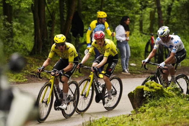Denmark™s Jonas Vingegaard Hansen of Team Visma Lease A Bike during Stage 2 of the Giro d™Italia, from Burgas to Veliko Tarnovo, Bulgaria, Saturday, May 9, 2026.  Copyright: xFabioxFerrari LaPressex