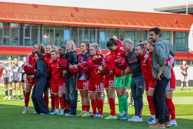 Munich, Germany 09 May 2026 1 Womens Bundesliga 25 Matchday FC Bayern Munich vs Eintracht Frankfurt In the picture The FC Bayern players who have left the club this season or are leaving for the new season at their farewell ceremony in Munich Copyright: HMBxMedia MadeleinexFantini