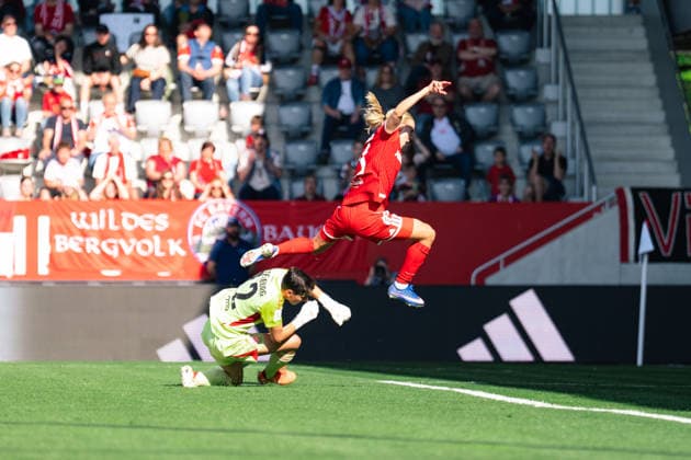 Pernille Harder of FC Bayern München during the Google Pixel Frauen Bundesliga game between FC Bayern München and Eintracht Frankfurt at FC Bayern Campus on May 9th, 2026 in Munich, Germany Copyright: xLeoniexKiehlx xSPPx Sportspressphoto_SPR143069