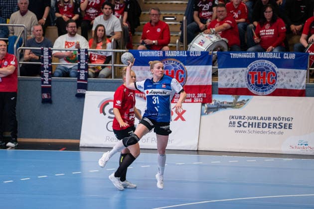 HSG Blomberg Lippe GER vs Thueringer HC GER Handball, 1 Handball Bundesliga Women, Semifinal, Match 3, 9 5 2026, Season 2025 2026, Blomberg Alexia Hauf HSG Blomberg Lippe, 31 in goal Blomberg Sporthalle an der Ulmenallee Germany