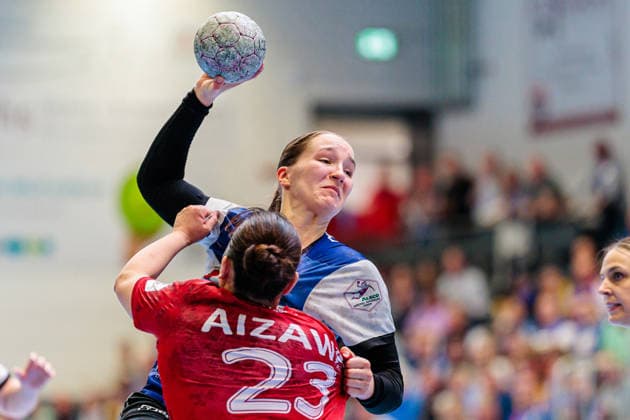 v l Natsuki Aizawa Thueringer HC, 23 , Nieke Kuehne HSG Blomberg Lippe, 09 GER, HSG Blomberg Lippe vs Thueringer HC, Handball, 1 Bundesliga Women, Play Offs, Semifinal, Game 3, 09 05 2026 GER, HSG Blomberg Lippe vs Thueringer HC, Handball, 1 Bundesliga Women, Play Offs, Semifinal, Game 3, 09 05 2026 Blomberg Copyright: xEibner-Pressefoto JanxRollingerx EP_JSK