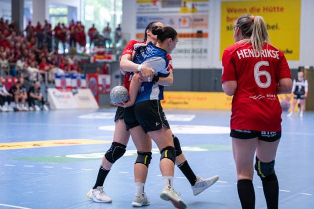 HSG Blomberg Lippe GER vs Thueringer HC GER Handball, 1 Handball Bundesliga Women, Semifinal, Match 3, 9 5 2026, Season 2025 2026, Blomberg Elin Magnusdottir HSG Blomberg Lippe, 33 in duel Blomberg Sporthalle an der Ulmenallee Germany
