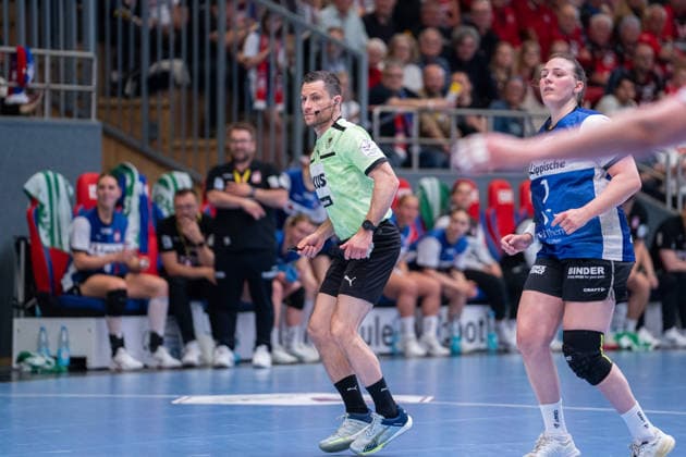 HSG Blomberg Lippe GER vs Thueringer HC GER Handball, 1 Handball Bundesliga Women, Semifinal, Match 3, 9 5 2026, Season 2025 2026, Blomberg Mirko Krag Referee Blomberg Sporthalle an der Ulmenallee Germany