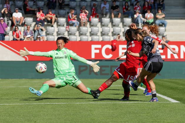 09 05 2026, xgrfx, Soccer Google Pixel Women Bundesliga, FC Bayern Muenchen Eintracht Frankfurt v l Maria Luisa Grohs FC Bayern München , Ereleta Memeti Eintracht Frankfurt DFL DFB REGULATIONS PROHIBIT ANY USE OF PHOTOGRAPHS as IMAGE SEQUENCES and or QUASI VIDEO Muenchen