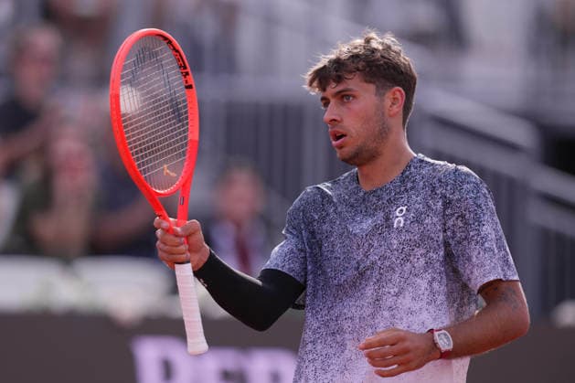 Flavio Cobolli (ITA) during the match between Flavio Cobolli (ITA) vs Terence Atmane (FRA) at the Italian Open in Rome, Saturday, May 9, 2026. (Alfredo Falcone LaPresse)  Copyright: xAlfredoxFalcone LaPressex