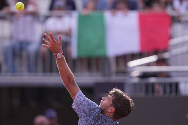 Flavio Cobolli (ITA) during the match between Flavio Cobolli (ITA) vs Terence Atmane (FRA) at the Italian Open in Rome, Saturday, May 9, 2026. (Alfredo Falcone LaPresse)  Copyright: xAlfredoxFalcone LaPressex