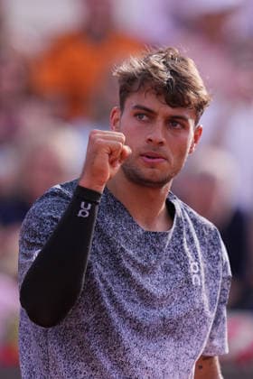 Flavio Cobolli (ITA) during the match between Flavio Cobolli (ITA) vs Terence Atmane (FRA) at the Italian Open in Rome, Saturday, May 9, 2026. (Alfredo Falcone LaPresse)  Copyright: xAlfredoxFalcone LaPressex