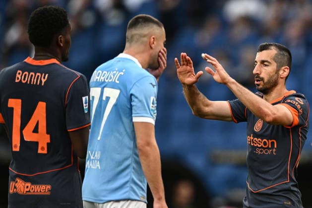 As Roma 09 05 2026 - campionato di calcio serie A Lazio-Inter foto Antonello Sammarco Image nella foto: esultanza gol Henrikh Mhkhitaryan 