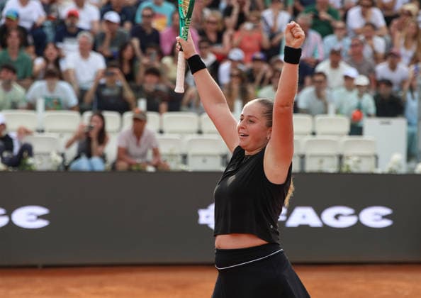 May 9, 2026, Rome, Lazio, Italy: JELENA OSTAPENKO of Latvia during the match against Q. Zheng of China in the third round of tennis tournament WTA, Tennis Damen 1000 Internazionali BNL DÃ¢â‚¬â ¢Italia, Rome, Italy. Ostapenko won 4:6, 6:4, 6:4. Rome Italy - ZUMAc278 20260509_zsp_c278_064 Copyright: xMarcinxCholewinskix