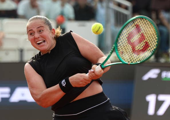 May 9, 2026, Rome, Lazio, Italy: JELENA OSTAPENKO of Latvia during the match against Q. Zheng of China in the third round of tennis tournament WTA, Tennis Damen 1000 Internazionali BNL DÃ¢â‚¬â ¢Italia, Rome, Italy. Ostapenko won 4:6, 6:4, 6:4. Rome Italy - ZUMAc278 20260509_zsp_c278_063 Copyright: xMarcinxCholewinskix