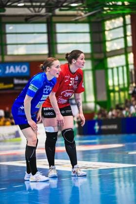 Scene with Meret Ossenkopp 22 Sport Union Neckarsulm and Victoria Hasselbusch 31 BSV Sachsen Zwickau Scene with Meret Ossenkopp 22 Sport Union Neckarsulm and Victoria Hasselbusch 31 BSV Sachsen Zwickau Copyright: xspeedshotx