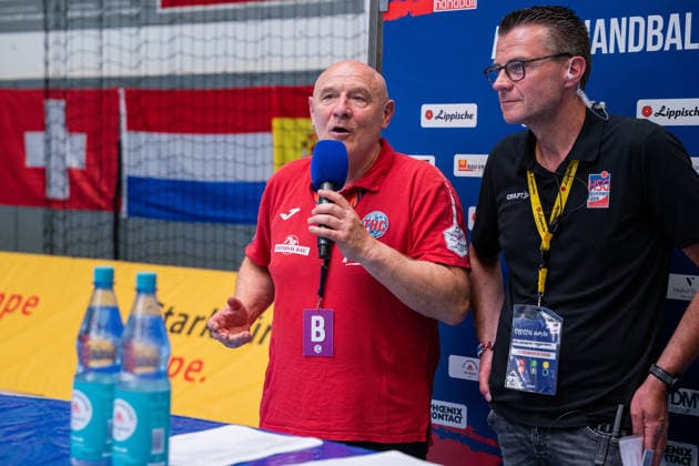 HSG Blomberg Lippe GER vs Thueringer HC GER Handball, 1 Handball Bundesliga Women, Semifinal, Match 3, 9 5 2026, Season 2025 2026, Blomberg Herbert Mueller Thueringer HC, Coach in an interview after the defeat against HSG Blomberg Lippe GER Blomberg Sporthalle an der Ulmenallee Germany