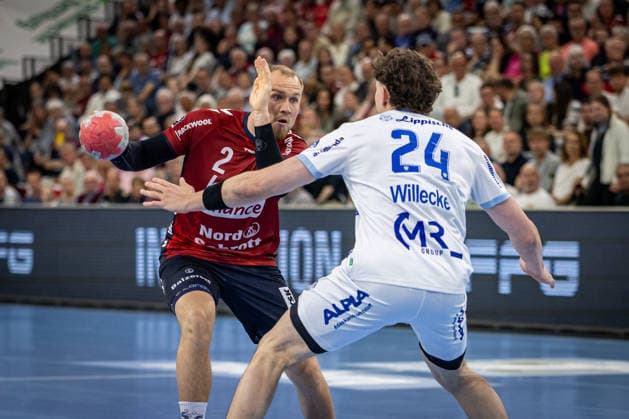 DAIKIN HBL SG Flensburg Handewitt vs TBV Lemgo Lippe 09 05 26 Simon Pytlick Nr 02, SG Flensburg Handewitt , Joël Willecke Nr 24, TBV Lemgo Lippe DAIKIN HBL SG Flensburg Handewitt vs TBV Lemgo Lippe, GP JOULE Arena on 09 05 26 Copyright: xBEAUTIFULxSPORTS MarioxM.xKobergx