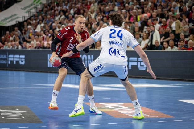 DAIKIN HBL SG Flensburg Handewitt vs TBV Lemgo Lippe 09 05 26 Simon Pytlick Nr 02, SG Flensburg Handewitt vs Joël Willecke Nr 24, TBV Lemgo Lippe DAIKIN HBL SG Flensburg Handewitt vs TBV Lemgo Lippe, GP JOULE Arena on 09 05 26 Copyright: xBEAUTIFULxSPORTS MarioxM.xKobergx