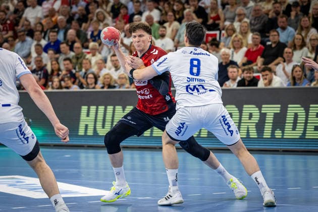 DAIKIN HBL SG Flensburg Handewitt vs TBV Lemgo Lippe 09 05 26 Lasse Kjaer Moller Nr 64, SG Flensburg Handewitt vs Frederik Simak Nr 08, TBV Lemgo Lippe DAIKIN HBL SG Flensburg Handewitt vs TBV Lemgo Lippe, GP JOULE Arena on 09 05 26 Copyright: xBEAUTIFULxSPORTS MarioxM.xKobergx