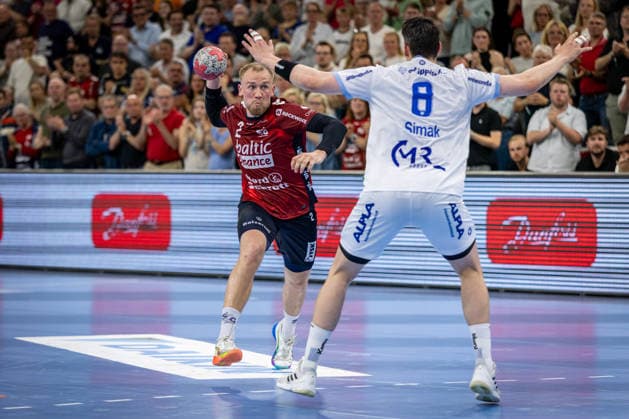 DAIKIN HBL SG Flensburg Handewitt vs TBV Lemgo Lippe 09 05 26 Simon Pytlick Nr 02, SG Flensburg Handewitt vs Frederik Simak Nr 08, TBV Lemgo Lippe DAIKIN HBL SG Flensburg Handewitt vs TBV Lemgo Lippe, GP JOULE Arena on 09 05 26 Copyright: xBEAUTIFULxSPORTS MarioxM.xKobergx