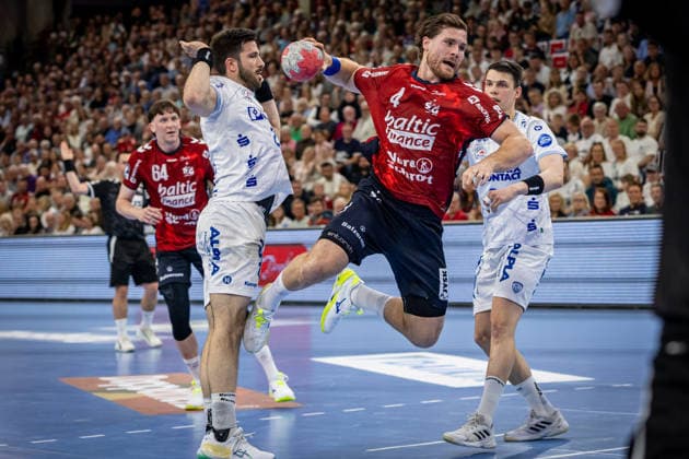 DAIKIN HBL SG Flensburg Handewitt vs TBV Lemgo Lippe 09 05 26 Johannes Golla Nr 04, SG Flensburg Handewitt in attack DAIKIN HBL SG Flensburg Handewitt vs TBV Lemgo Lippe, GP JOULE Arena on 09 05 26 Copyright: xBEAUTIFULxSPORTS MarioxM.xKobergx