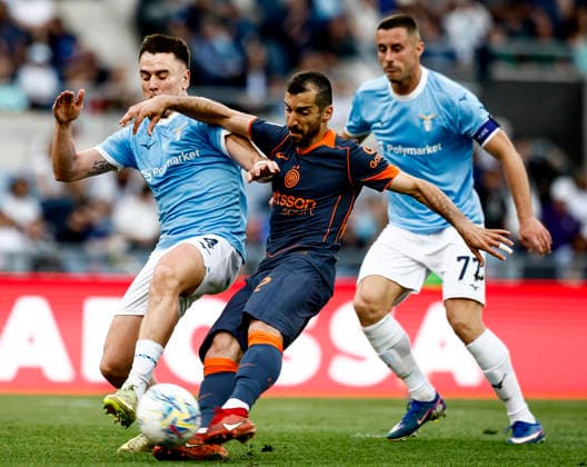 May 9, 2026, Rome, ITALIA ROMA: Inter™s Henrikh Mkhitaryan scores the 0-3 goal during the Italian Serie A soccer match SS Lazio vs FC Inter at the Olimpico stadium in Rome, Italy, 09 May 2026. ANSA ANGELO CARCONI. SS Lazio Vs FC Inter  - ZUMAa110 20260509_zaf_a110_050 Copyright: xAngeloxCarconix