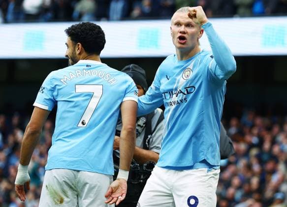 Erling Haaland of Manchester City celebrates scoring a goal to make it 2-0 Manchester City v Brentford, Premier League, Football, Etihad Stadium, Manchester , UK - 09 May 2026Manchester Etihad Stadium United Kingdom EDITORIAL USE ONLY No use with unauthorised audio, video, data, fixture lists, club league logos or live services. Online in-match use limited to 120 images, no video emulation. No use in betting, games or single club league player publications.  Copyright: xMattxWest Shutterstockx 16861722ad
