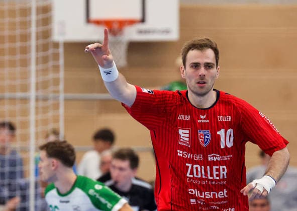 09 05 2026, Germany, Backnang, Handball 2 Bundesliga, HC Oppenweiler Backnang vs SG BBM Bietigheim, Tom Wolf BBM cheers, cheers