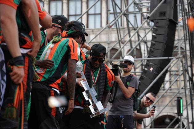 May 9, 2026, Venezia, Italy, Italy: Celebrations by Venezia FC and its fans after winning the Serie BKT championship and securing promotion to Serie A on 9 May, 2026, Venezia, Italy Venezia Italy - ZUMAr199 20260509_zsp_r199_209 Copyright: xMattiaxRadonix