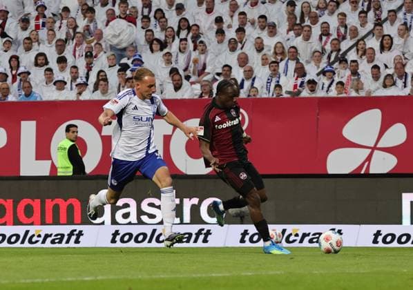 09 05 2026 Soccer Season 2025 2026 2 Soccer Bundesliga 33 Matchday 1 FC Nuremberg FCN Club FC Schalke 04 S04 Gelsenkirchen Sportfoto Zink DaMa xdaxmax DFL regulations prohibit any use of photographs as image sequences and or quasi video only for editorial use Timo Becker 5, FC Schalke 04 S04 Mohamed Ali Zoma 23, 1 FC Nuremberg FCN