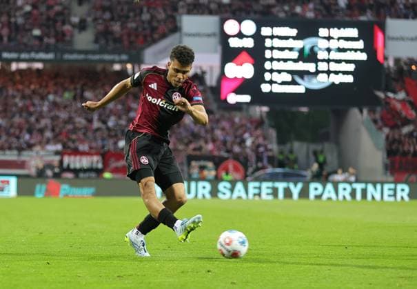 09 05 2026 Soccer Season 2025 2026 2 Soccer Bundesliga 33 Matchday 1 FC Nürnberg FCN Club FC Schalke 04 S04 Gelsenkirchen Sportfoto Zink DaMa xdaxmax DFL regulations prohibit any use of photographs as image sequences and or quasi video only for editorial use Henri Koudossou 8, 1 FC Nürnberg FCN mit Flanke flankt
