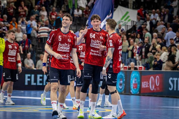 DAIKIN HBL SG Flensburg Handewitt vs TBV Lemgo Lippe 09 05 26 Cheering after victory Team SG Flensburg Handewitt DAIKIN HBL SG Flensburg Handewitt vs TBV Lemgo Lippe, GP JOULE Arena on 09 05 26 Copyright: xBEAUTIFULxSPORTS MarioxM.xKobergx