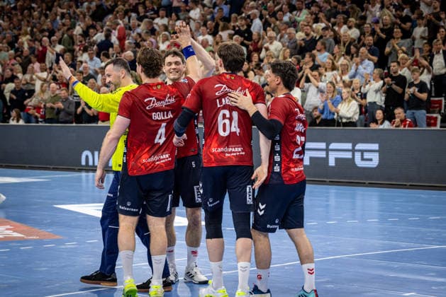 DAIKIN HBL SG Flensburg Handewitt vs TBV Lemgo Lippe 09 05 26 Cheering after victory Team SG Flensburg Handewitt DAIKIN HBL SG Flensburg Handewitt vs TBV Lemgo Lippe, GP JOULE Arena on 09 05 26 Copyright: xBEAUTIFULxSPORTS MarioxM.xKobergx