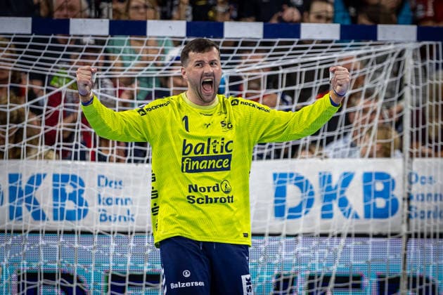 DAIKIN HBL SG Flensburg Handewitt vs TBV Lemgo Lippe 09 05 26 Benjamin Buric No 01, SG Flensburg Handewitt DAIKIN HBL SG Flensburg Handewitt vs TBV Lemgo Lippe, GP JOULE Arena on 09 05 26 Copyright: xBEAUTIFULxSPORTS MarioxM.xKobergx