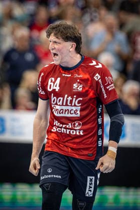DAIKIN HBL SG Flensburg Handewitt vs TBV Lemgo Lippe 09 05 26 Lasse Kjaer Moller Nr 64, SG Flensburg Handewitt DAIKIN HBL SG Flensburg Handewitt vs TBV Lemgo Lippe, GP JOULE Arena on 09 05 26 Copyright: xBEAUTIFULxSPORTS MarioxM.xKobergx