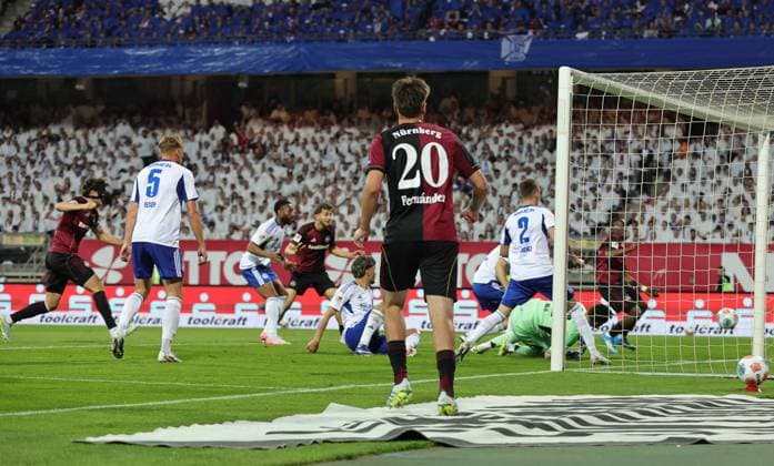 09 05 2026 Soccer Season 2025 2026 2 Soccer Bundesliga 33 Matchday 1 FC Nürnberg FCN Club FC Schalke 04 S04 Gelsenkirchen Sportfoto Zink DaMa xdaxmax DFL regulations prohibit any use of photographs as image sequences and or quasi video only for editorial use Tor Treffer Goal shot for 1 0 Goalscorer Fabio Gruber 4, 1 FC Nürnberg FCN, left against Kevin Müller 22, FC Schalke 04 S04