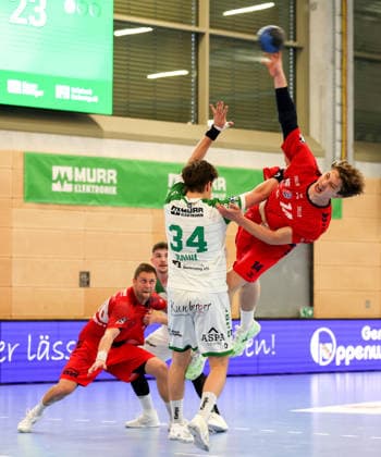 09 05 2026, Germany, Backnang, Handball 2 Bundesliga, HC Oppenweiler Backnang vs SG BBM Bietigheim, f l Lukas Rauh HCO , Fynn Luca Nicolaus BBM