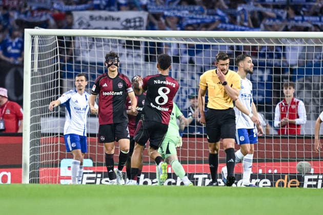 09 05 2026, Soccer, 2 Bundesliga, Season 2025 2026, Matchday 32, 1 FC Nürnberg FC Schalke 04, Fabio Gruber 1 FC Nürnberg is happy about the goal for 1 0, xRHR PHOTO YYx Copyright: KROEGER RHR-FOTOx RHR-FOTO YY