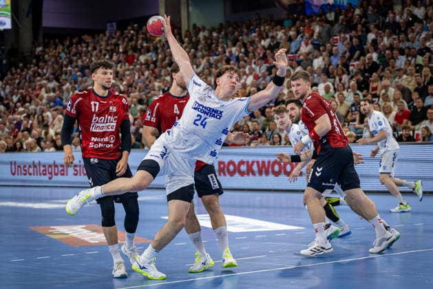 DAIKIN HBL SG Flensburg Handewitt vs TBV Lemgo Lippe 09 05 26 Joël Willecke Nr 24, TBV Lemgo Lippe in attack DAIKIN HBL SG Flensburg Handewitt vs TBV Lemgo Lippe, GP JOULE Arena on 09 05 26 Copyright: xBEAUTIFULxSPORTS MarioxM.xKobergx