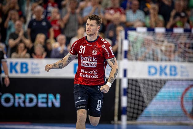 DAIKIN HBL SG Flensburg Handewitt vs. TBV Lemgo Lippe 09 05 26 Cheers for Emil Jakobsen No 31, SG Flensburg Handewitt DAIKIN HBL SG Flensburg Handewitt vs. TBV Lemgo Lippe, GP JOULE Arena on 09 05 26 Copyright: xBEAUTIFULxSPORTS MarioxM.xKobergx