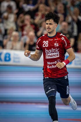 DAIKIN HBL SG Flensburg Handewitt vs. TBV Lemgo Lippe 09 05 26 Cheering goal celebration for Patrick Volz No. 28, SG Flensburg Handewitt DAIKIN HBL SG Flensburg Handewitt vs. TBV Lemgo Lippe, GP JOULE Arena on 09 05 26 Copyright: xBEAUTIFULxSPORTS MarioxM.xKobergx