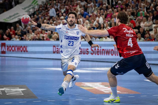 DAIKIN HBL SG Flensburg Handewitt vs TBV Lemgo Lippe 09 05 26 Tim Suton Nr 23, TBV Lemgo Lippe vs Johannes Golla Nr 04, SG Flensburg Handewitt DAIKIN HBL SG Flensburg Handewitt vs TBV Lemgo Lippe, GP JOULE Arena on 09 05 26 Copyright: xBEAUTIFULxSPORTS MarioxM.xKobergx