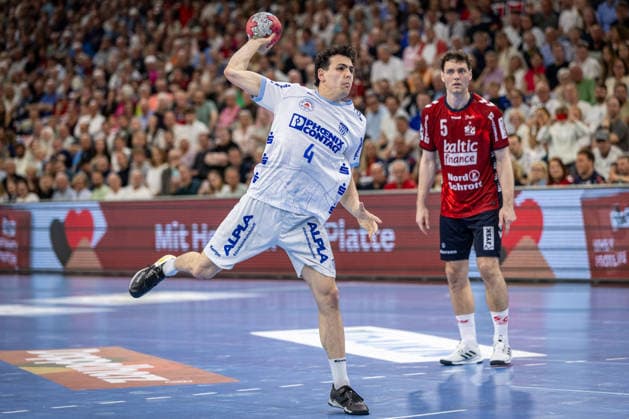 DAIKIN HBL SG Flensburg Handewitt vs TBV Lemgo Lippe 09 05 26 Samuel Zehnder Nr 04, TBV Lemgo Lippe in attack DAIKIN HBL SG Flensburg Handewitt vs TBV Lemgo Lippe, GP JOULE Arena on 09 05 26 Copyright: xBEAUTIFULxSPORTS MarioxM.xKobergx