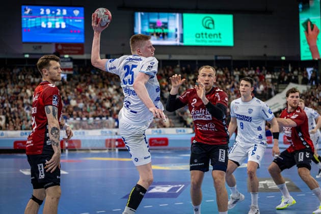 DAIKIN HBL SG Flensburg Handewitt vs TBV Lemgo Lippe 09 05 26 Niels Gerardus Versteijnen Nr 25, TBV Lemgo Lippe in attack DAIKIN HBL SG Flensburg Handewitt vs TBV Lemgo Lippe, GP JOULE Arena on 09 05 26 Copyright: xBEAUTIFULxSPORTS MarioxM.xKobergx