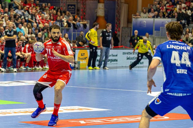DAIKIN Handball Bundesliga, Kassel, MT Melsungen vs ThSV Eisenach, Rothenbach Halle Kassel 09 05 2026 DAIKIN Handball Bundesliga, Kassel, Germany 09 05 2026 Mohamed Amine Darmoul MT Melsungen, 71 on the ball, Handball BundesligaL, Match of MT Melsungen vs ThSV Eisenach, Rothenbach Halle Kassel Copyright: xBEAUTIFULxSPORTS Freudensteinx