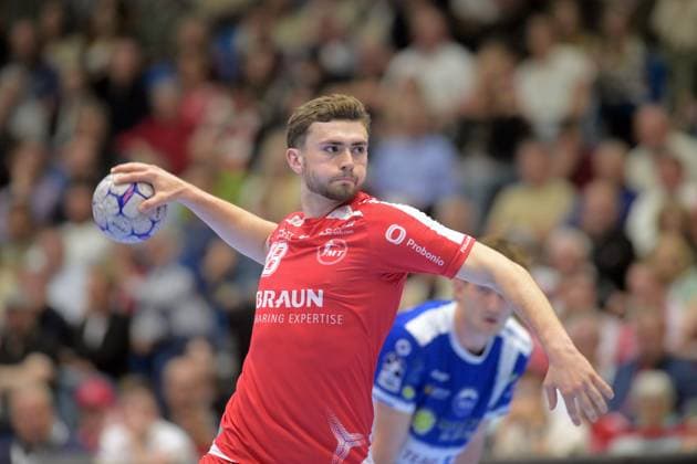 Florian Drosten MT Melsungen 18 on throw , GER, MT Melsungen ThSV Eisenach, Handball, 1 Bundesliga, 31 Matchday, Season 2025 2026, 09 05 2026, GER, MT Melsungen ThSV Eisenach, Handball, 1 Bundesliga, 31 Matchday, Season 2025 2026, 09 05 2026 Kassel Copyright: xEibner-Pressefotox xRolandxSippelx EP_RSL