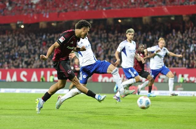 09 05 2026 Soccer Season 2025 2026 2 Soccer Bundesliga 33 Matchday 1 FC Nürnberg FCN Club FC Schalke 04 S04 Gelsenkirchen Sportfoto Zink DaMa xdaxmax DFL regulations prohibit any use of photographs as image sequences and or quasi video only for editorial use Tor Treffer Torschuß zum 2 0 Torschütze Henri Koudossou 8, 1 FC Nürnberg FCN