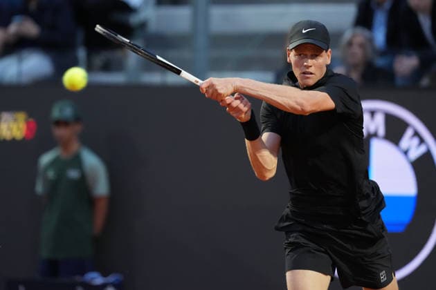 Jannik Sinner of Italy during the match against Sebastian Ofner of Austria at the Internazionali BNL d Italia 2026 tennis tournament at Foro Italico in Rome (Italy) on May, 9, 2026. AntoniettaxBaldassarre