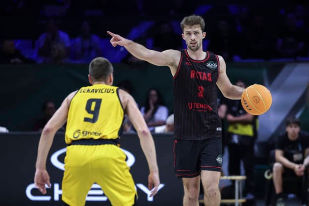 May 9, 2026, Badalona, Barcelona, Spain: Augustas Marciulionis of Rytas Vilnius in action during the Final Four Basketball Champions League Final basketball match played between AEK BC and Rytas Vilnius at Palau Olimpic Badalona on May 09, 2026 in Badalona, Barcelona, Spain. AEK BC V Rytas Vilnius - Final Four Basketball Champions League - Badalona 2026 Final  - ZUMAa181 20260509_zaa_a181_485 Copyright: xJavierxBorregox